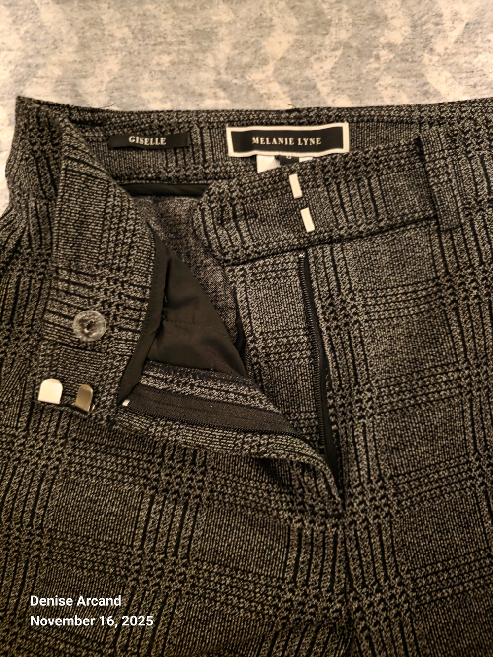 Melanie Lyne Giselle Black & Gray Plaid Skirt